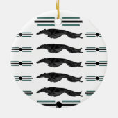 Art Deco Leaping Borzoi Weihnachtsschmuck (Hinten)