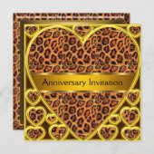 Art Deco Leopard Einladung zum Hochzeitstag (Vorne/Hinten)
