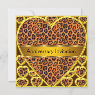 Art Deco Leopard Hochzeits-Jubiläumseinladung Einladung