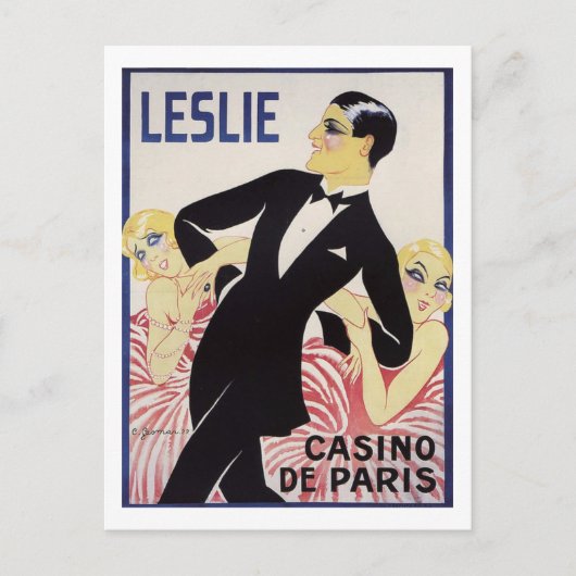 Art Deco, Leslie, Paris, Charles Gesmar, Vintag Postkarte (Vorderseite)