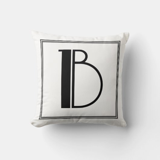 Art Deco Letter B Mit Monogramm Kissen (Vorderseite)