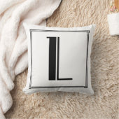 Art Deco Letter L Mit Monogramm Pillow Kissen (Decke)