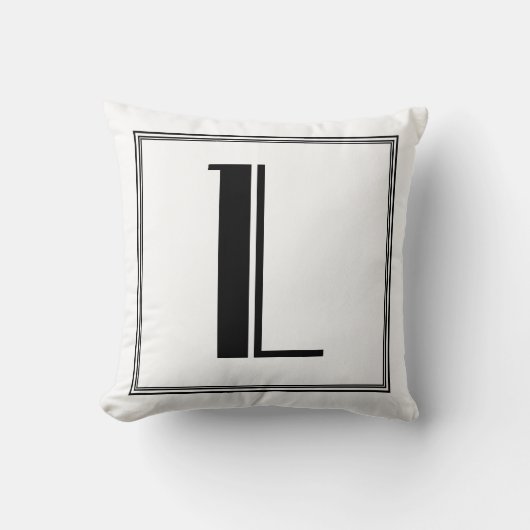 Art Deco Letter L Mit Monogramm Pillow Kissen (Vorderseite)