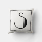Art Deco Letter S Mit Monogramm Kissen (Rückseite)