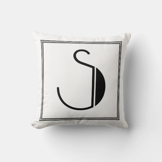 Art Deco Letter S Mit Monogramm Kissen (Vorderseite)