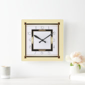 Art-Deco-Licht Quadratische Wanduhr (Zuhause)
