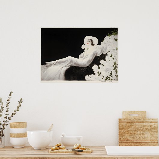 Art Déco, Liebe Blossom Poster (Küche)