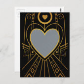 Art Deco Liebe Herzrasse Postkarte (Vorne/Hinten)