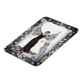 Art Deco Lila akzentriert Magnet (Linke Seite)