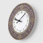 Art Deco Lila Große Wanduhr (Winkel)