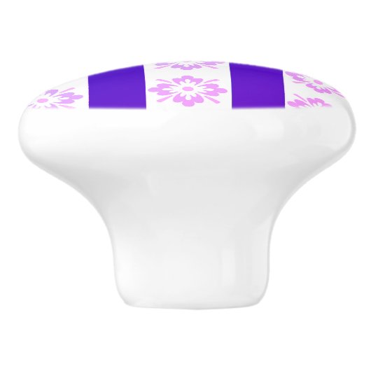 Art Deco Lila Keramik Pull Keramikknauf (Seitenansicht)