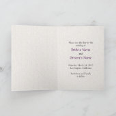 Art Deco Lila Tulips Save the Date Karte (Innenseite)