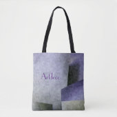 Art Deco Lila und grüne Abstrakte Muster Tasche (Vorderseite)