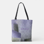 Art Deco Lila und grüne Abstrakte Muster Tasche (Rückseite)