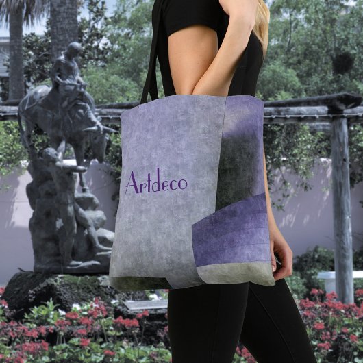 Art Deco Lila und grüne Abstrakte Muster Tasche