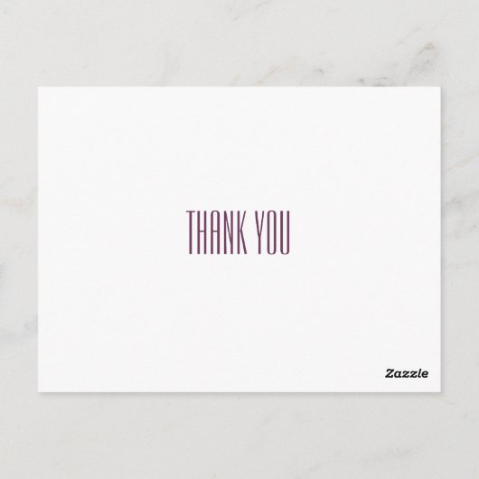 Art Deco lila und taupe Dankeschön Karte (Rückseite)