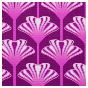 Art Deco Lilie, Amethystpurpur und Orchidee Stoff