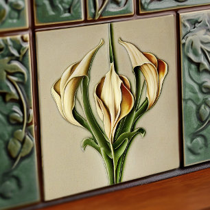 Art Deco Lilie Wanddekoration Art Nouveau Fliese