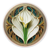 Art Deco Lilly Art Nouveau Keramikknauf (Vorderseite)