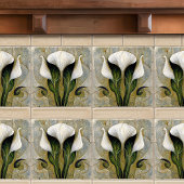 Art Deco Lilly Wall Deco Art Nouveau Keramik Tile Fliese