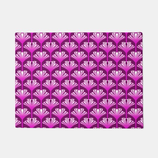 Art Deco Lily, Amethyst Lila und Orchid Fußmatte (Vorderseite)