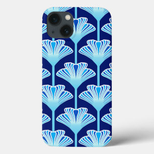 Art Deco Lily, Cobalt Blue, Aqua und White Case-Mate iPhone Hülle