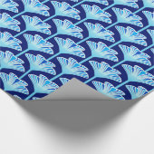 Art Deco Lily, Cobalt Blue, Aqua und White Geschenkpapier (Ecke)