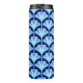 Art Deco Lily, Cobalt Blue, Aqua und White Thermosbecher (Rückseite)