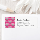 Art Deco Lily, Fuchsia Pink und Silver Grau (Insitu)