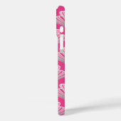 Art Deco Lily, Fuchsia Pink und Silver Grau Case-Mate iPhone Hülle (Rückseite / Links)