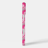 Art Deco Lily, Fuchsia Pink und Silver Grau Case-Mate iPhone Hülle (Rückseite / Rechts)