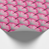 Art Deco Lily, Fuchsia Pink und Silver Grau Geschenkpapier (Ecke)