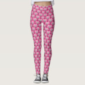 Art Deco Lily, Fuchsia Pink und Silver Grau Leggings (Vorderseite)