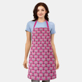 Art Deco Lily, Fuchsia Pink und Silver Grau Schürze (Getragen)