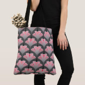 Art Deco Lily, grau / grau und korallenrosa Tasche (Von Nahem)