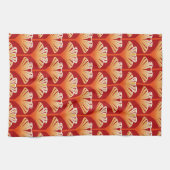 Art Deco Lily, Mandarine Orange und Gold Geschirrtuch (Horizontal)