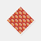 Art Deco Lily, Mandarine Orange und Gold Serviette (Ecke)