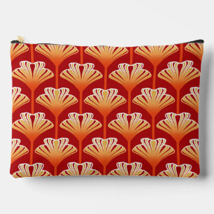 Art Deco Lily, Mandarine Orange und Gold Zubehörtasche
