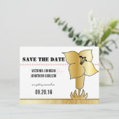 Art Deco Lily Moderne Typografie Einladung (Stehend Vorderseite)