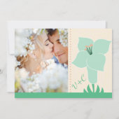 Art Deco Lily Moderne Typografie Einladung (Rückseite)