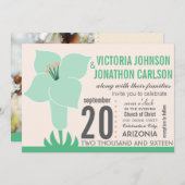 Art Deco Lily Moderne Typografie Einladung (Vorne/Hinten)