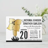 Art Deco Lily Moderne Typografie Einladung (Stehend Vorderseite)