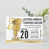 Art Deco Lily Moderne Typografie Einladung (Stehend Vorderseite)