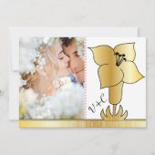 Art Deco Lily Moderne Typografie Einladung (Rückseite)