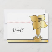 Art Deco Lily Moderne Typografie Einladung (Rückseite)