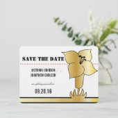 Art Deco Lily Moderne Typografie Einladung (Stehend Vorderseite)