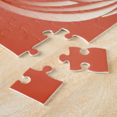 Art Deco Lily Muster - Korallenorange Puzzle (Seite)