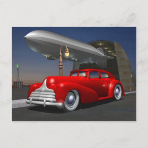 Art Deco Limousine Postkarte