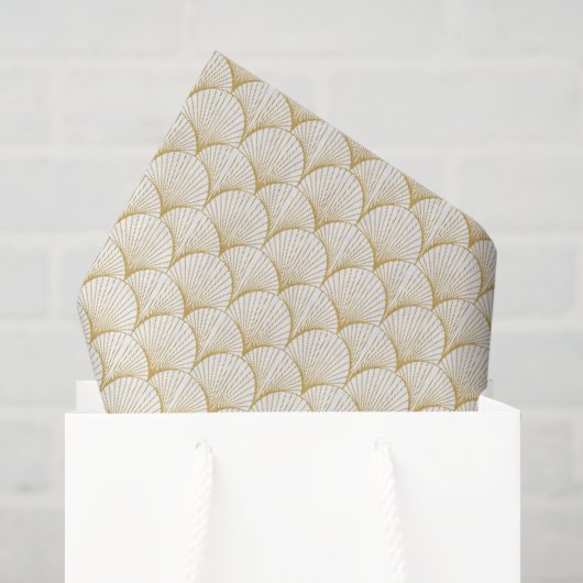 Art Deco Line Lüftermuster | weiß Seidenpapier (Geschenktüte)