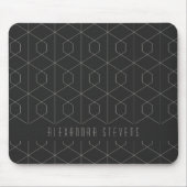 Art Deco Lineare Geometrie Schwarz-weiß Personalis Mousepad (Vorne)